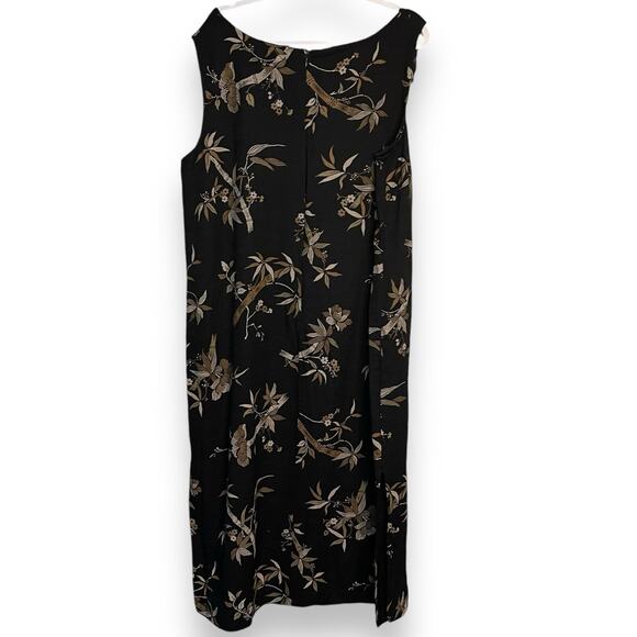 Dana Kay Floral Print Maxi Dress Womens 22W Black Retro Academia Business Casual - Picture 2 of 10